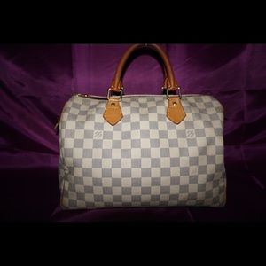 Authentic Louis Vuitton Speedy 30 Damier Azur